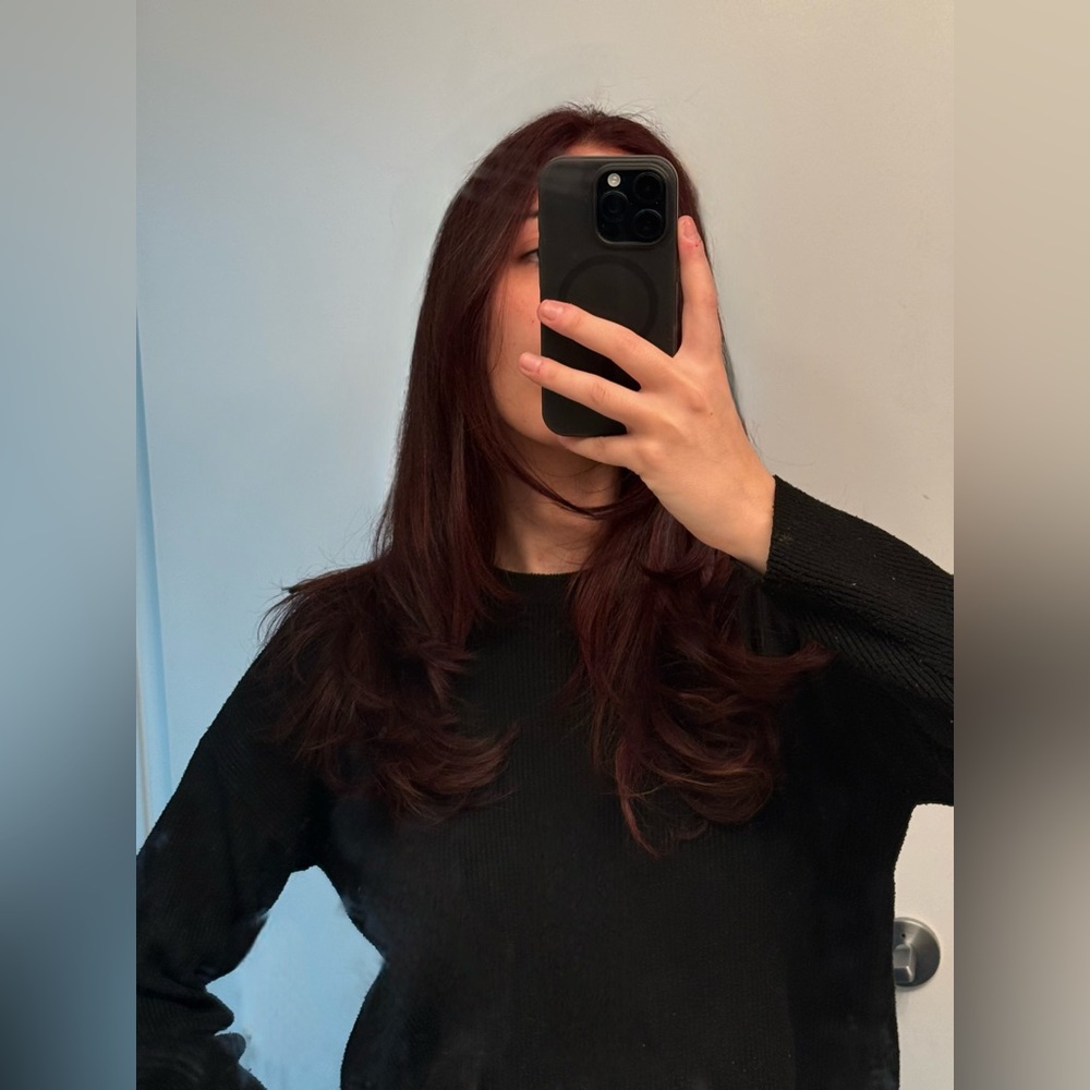 Black sweater. Fits like large